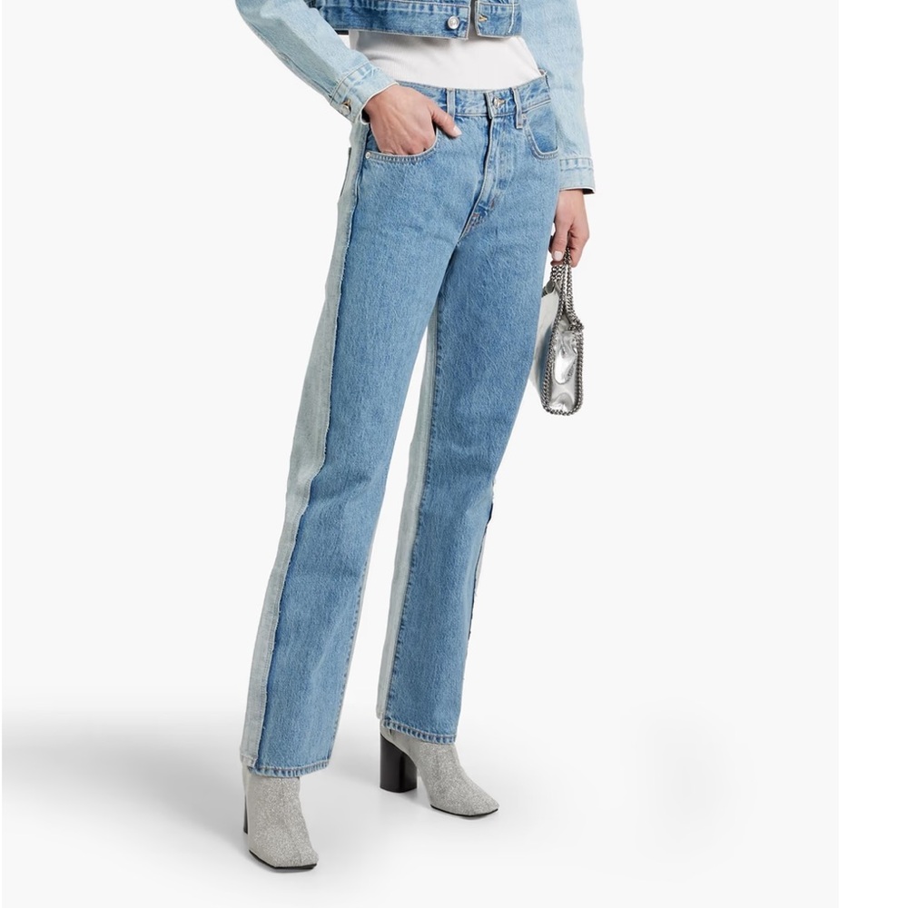 SLVRLAKE Two Toned Denim Straight Leg Jeans Size 28
